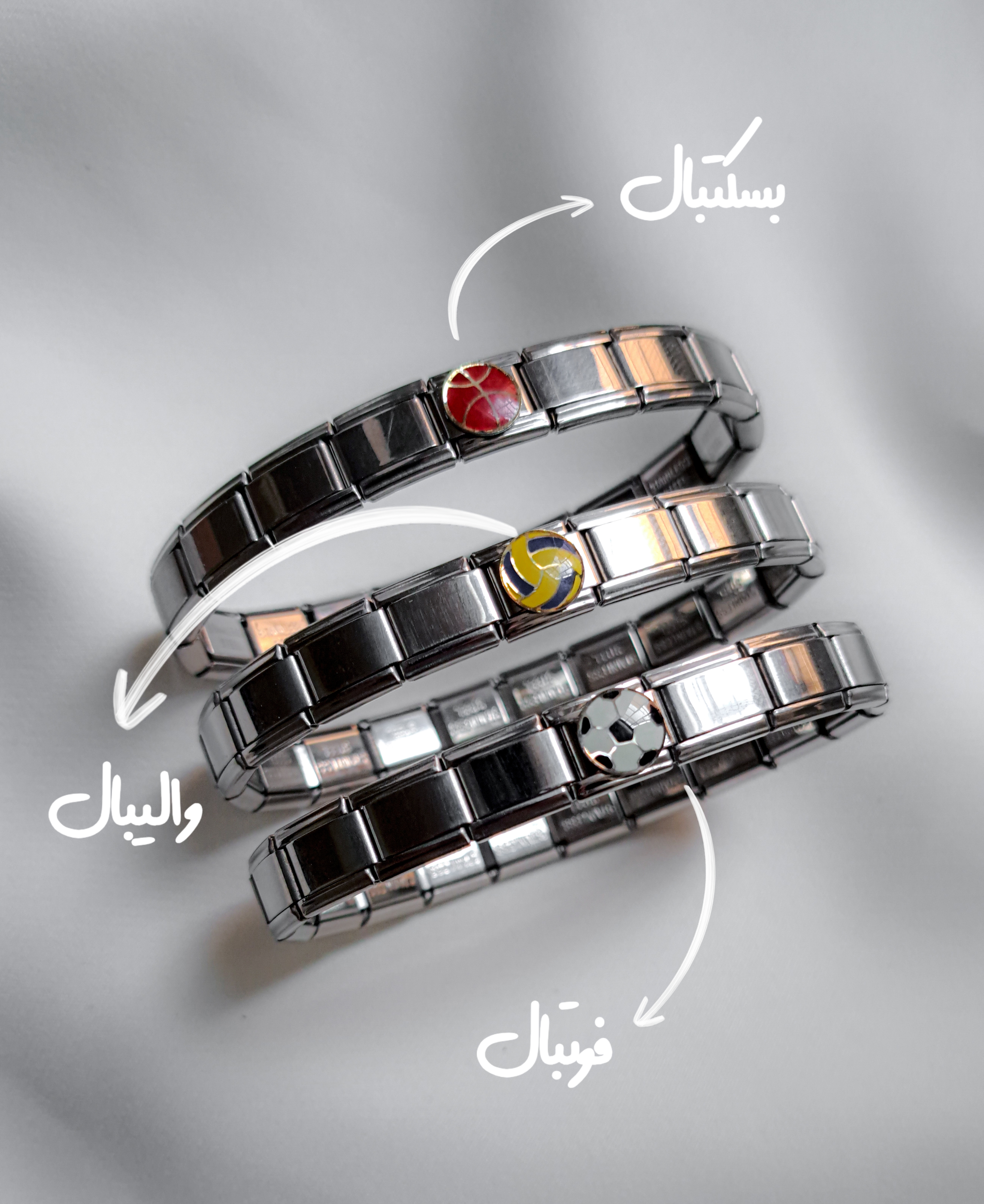 دستبند چارم ایتالیایی استیل